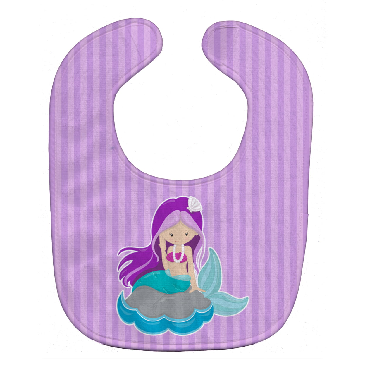 Beach Mermaid Purple Hair Baby Bib
