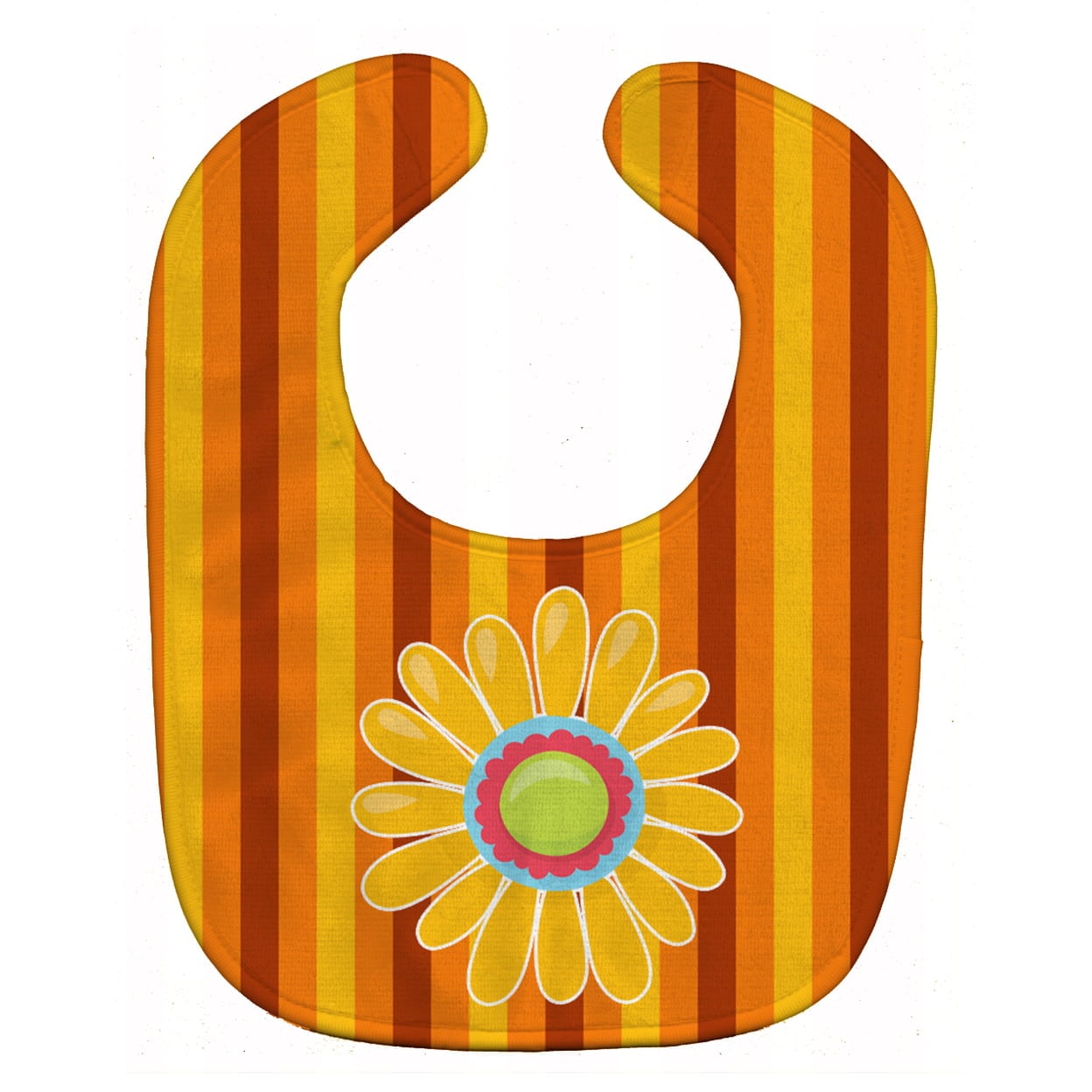 Heart Flower Orange Baby Bib