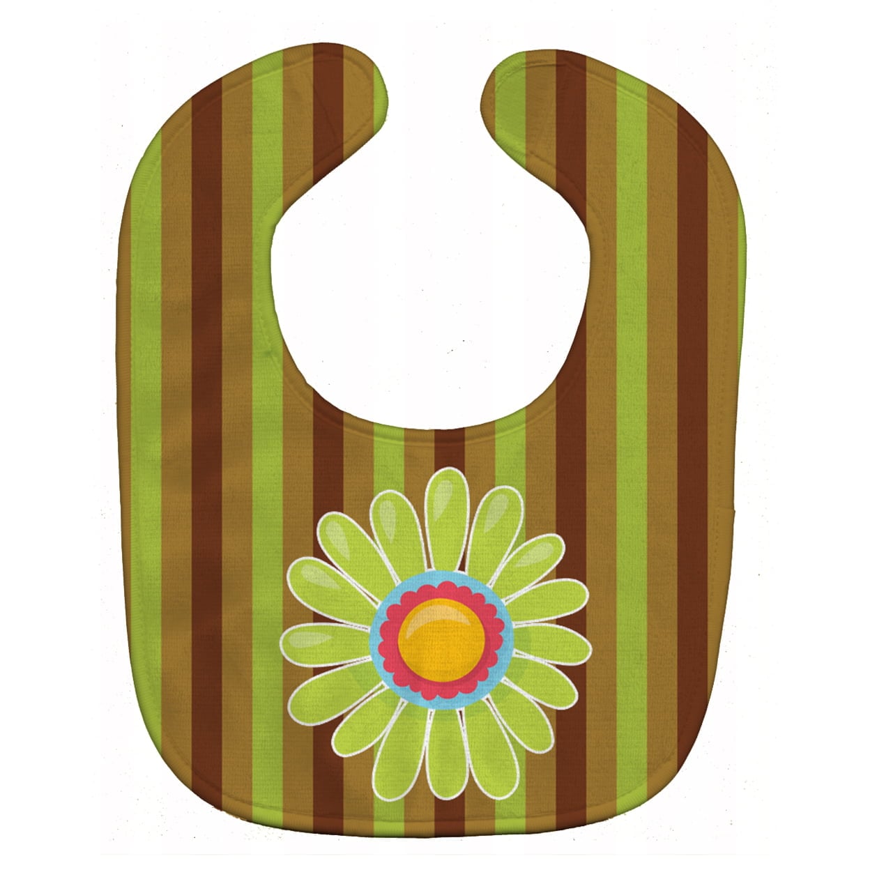 Heart Flower Green Baby Bib