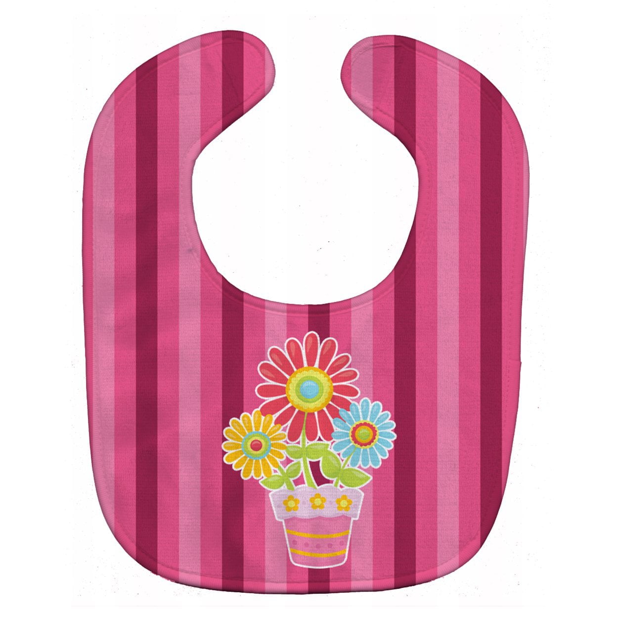 Flower Pot Pink Baby Bib
