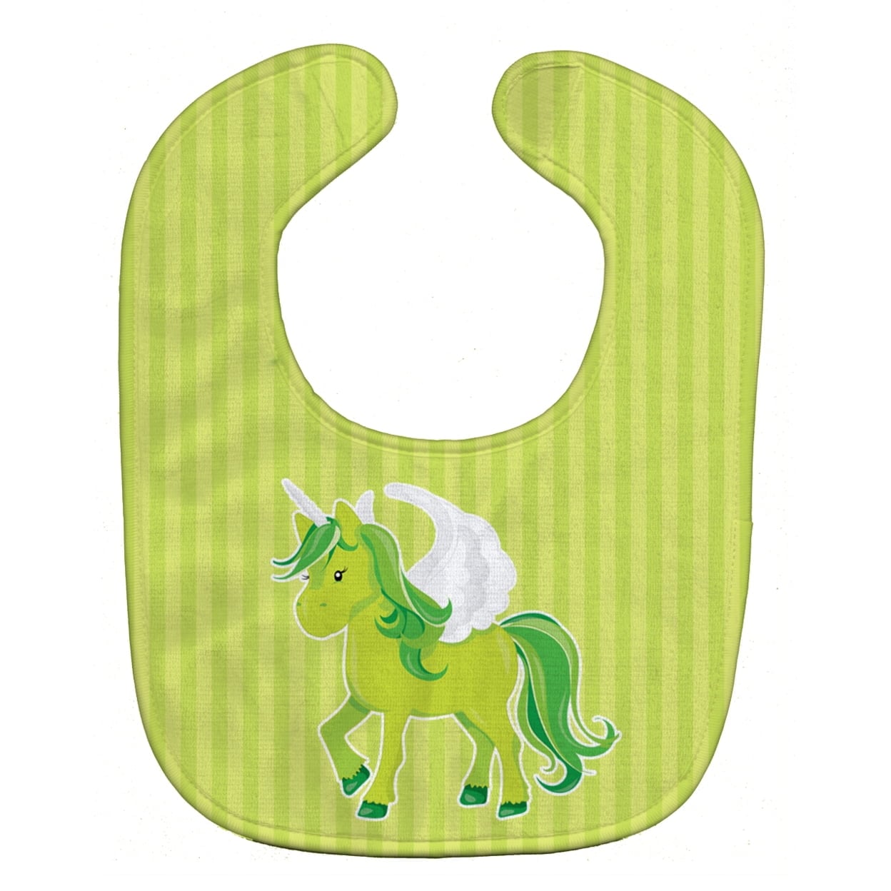 Unicorn Green Stripes Baby Bib