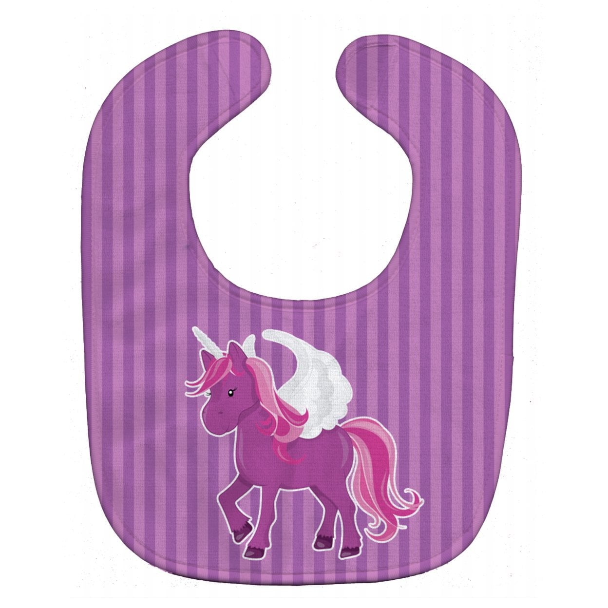 Unicorn Purple Stripes Baby Bib