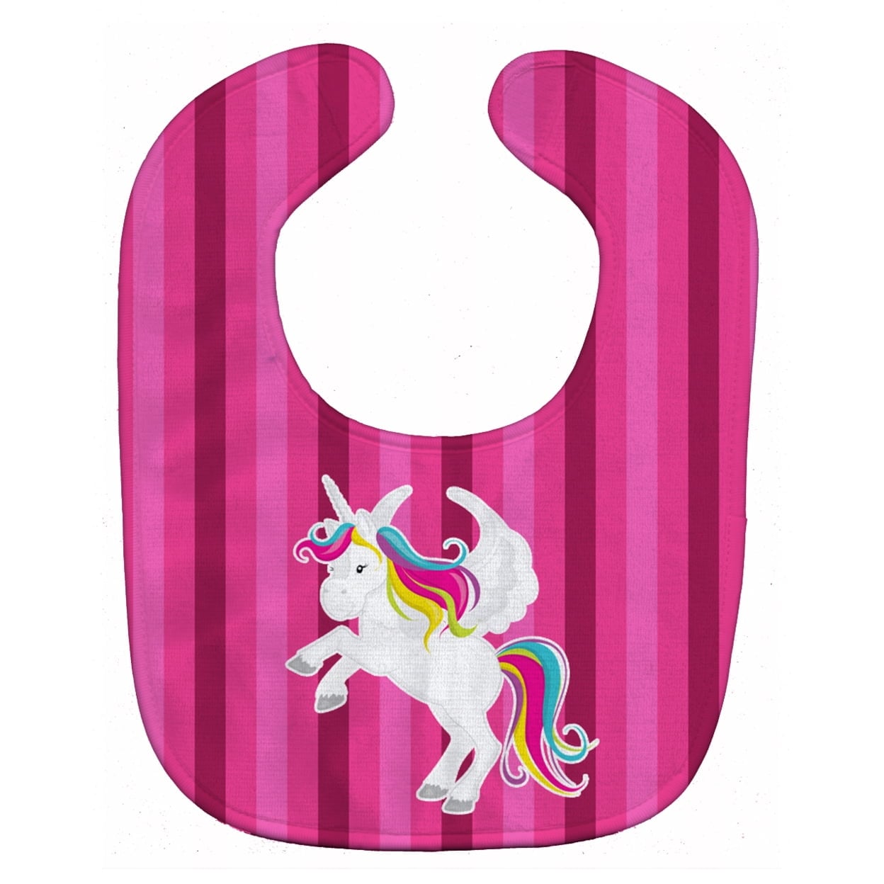 Unicorn Pink Stripes Baby Bib