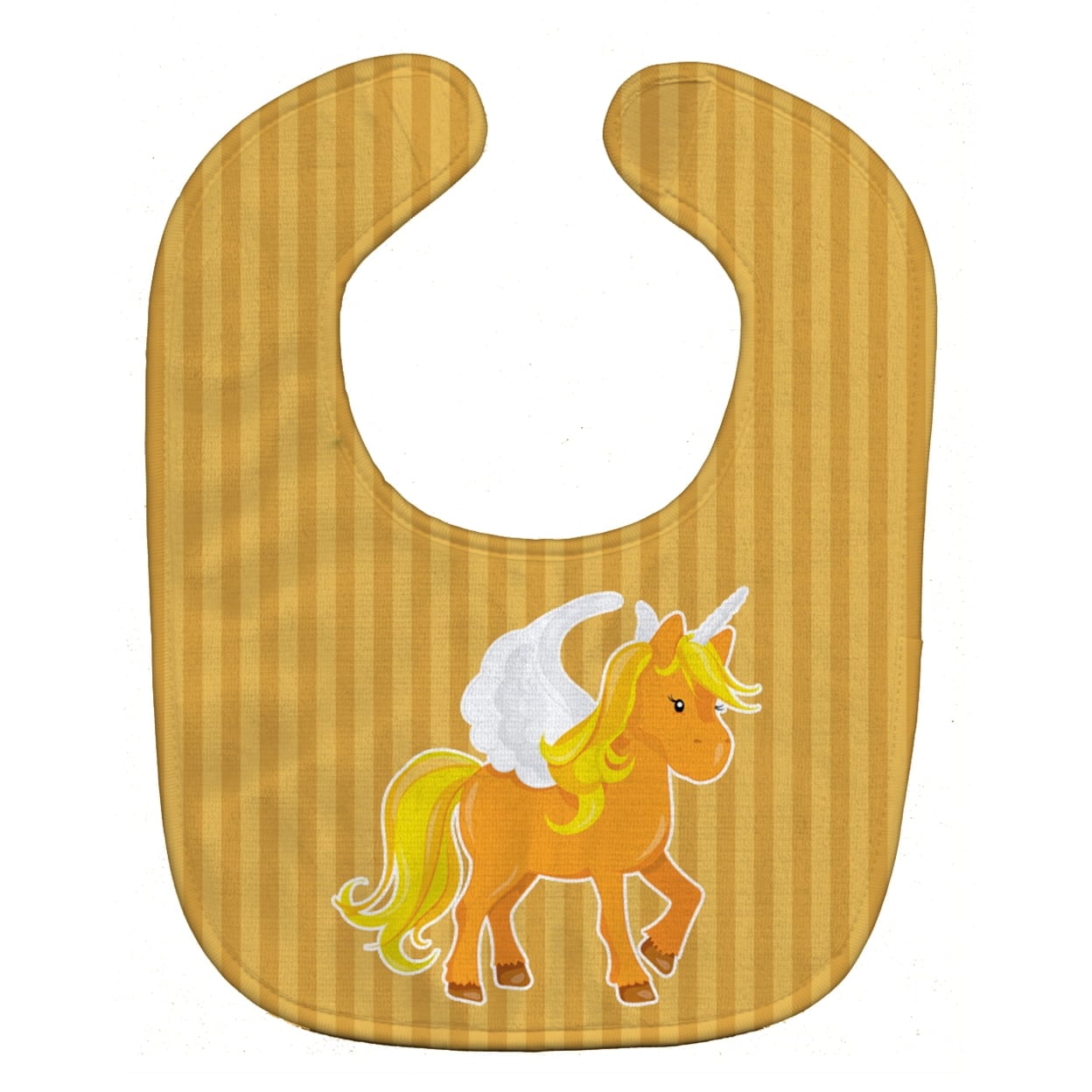 Unicorn Orange Stripes Baby Bib