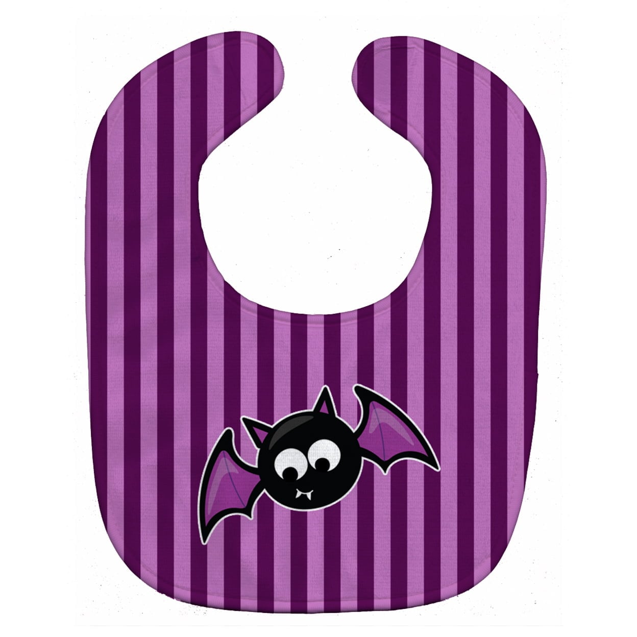 Halloween Bat Purple Stripes Baby Bib