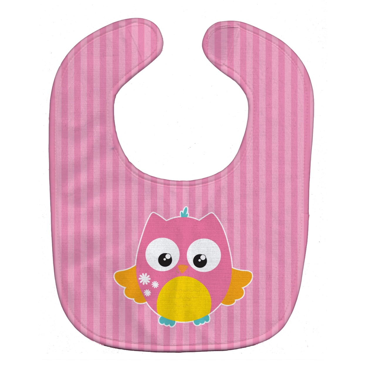 Owl & Pink Stripes Baby Bib