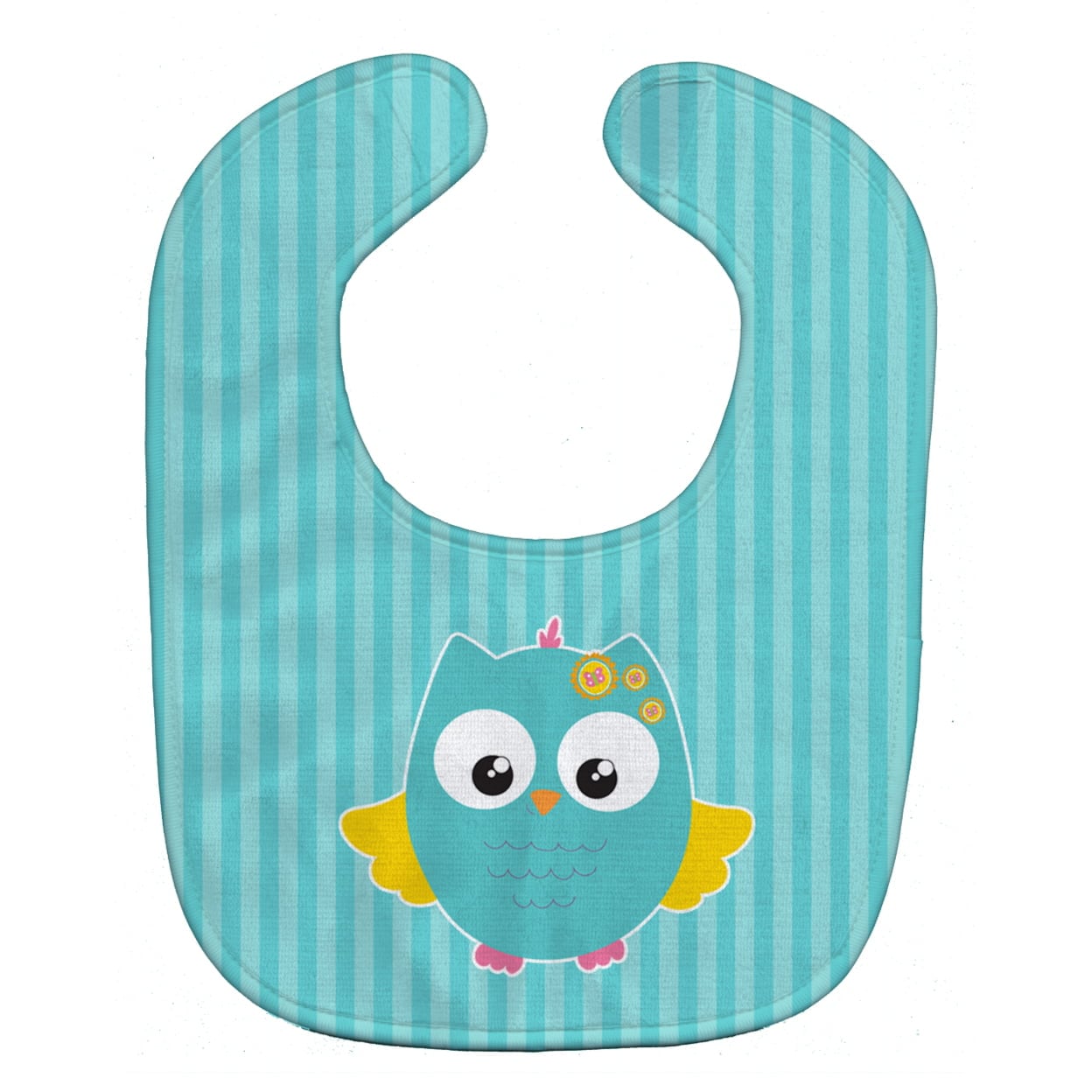 Owl & Blue Stripes Baby Bib
