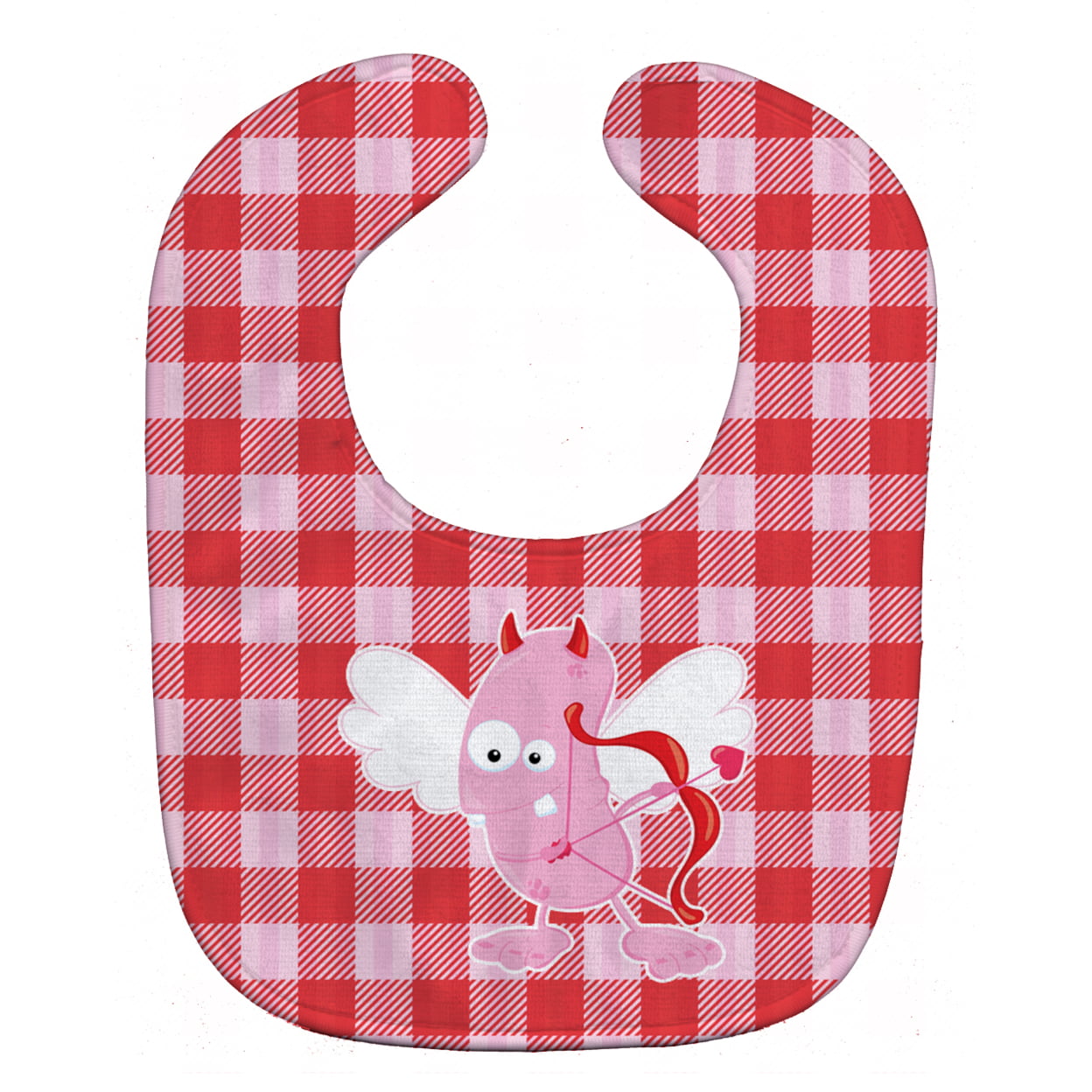 Cupid Monster Angel on Plaid Baby Bib
