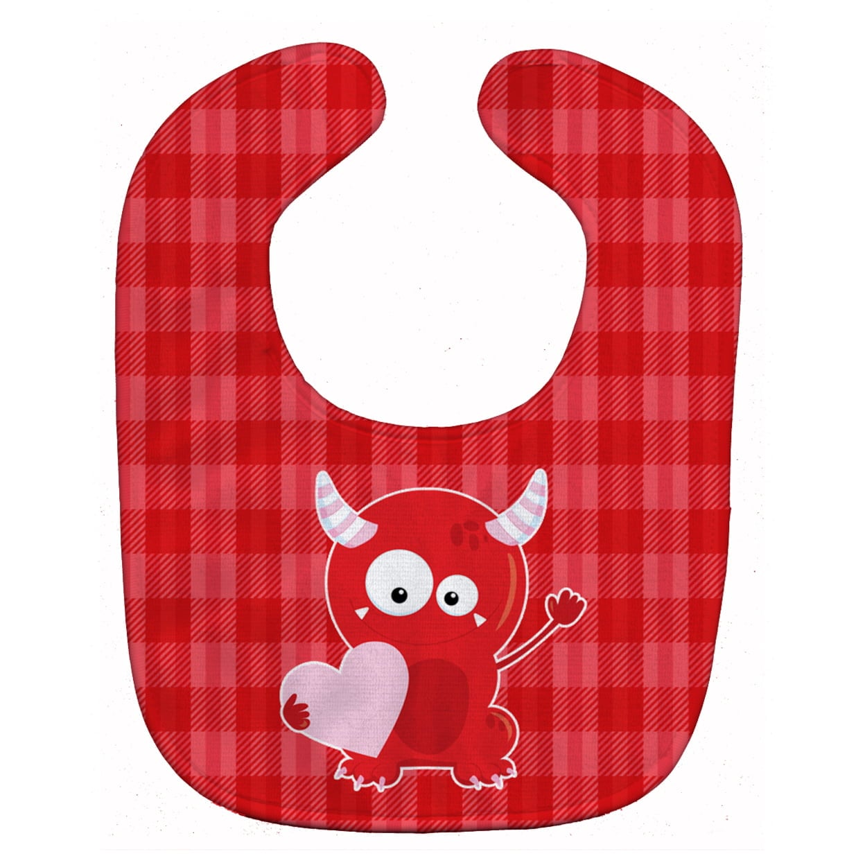 Cupid Monster Angel on Plaid Baby Bib