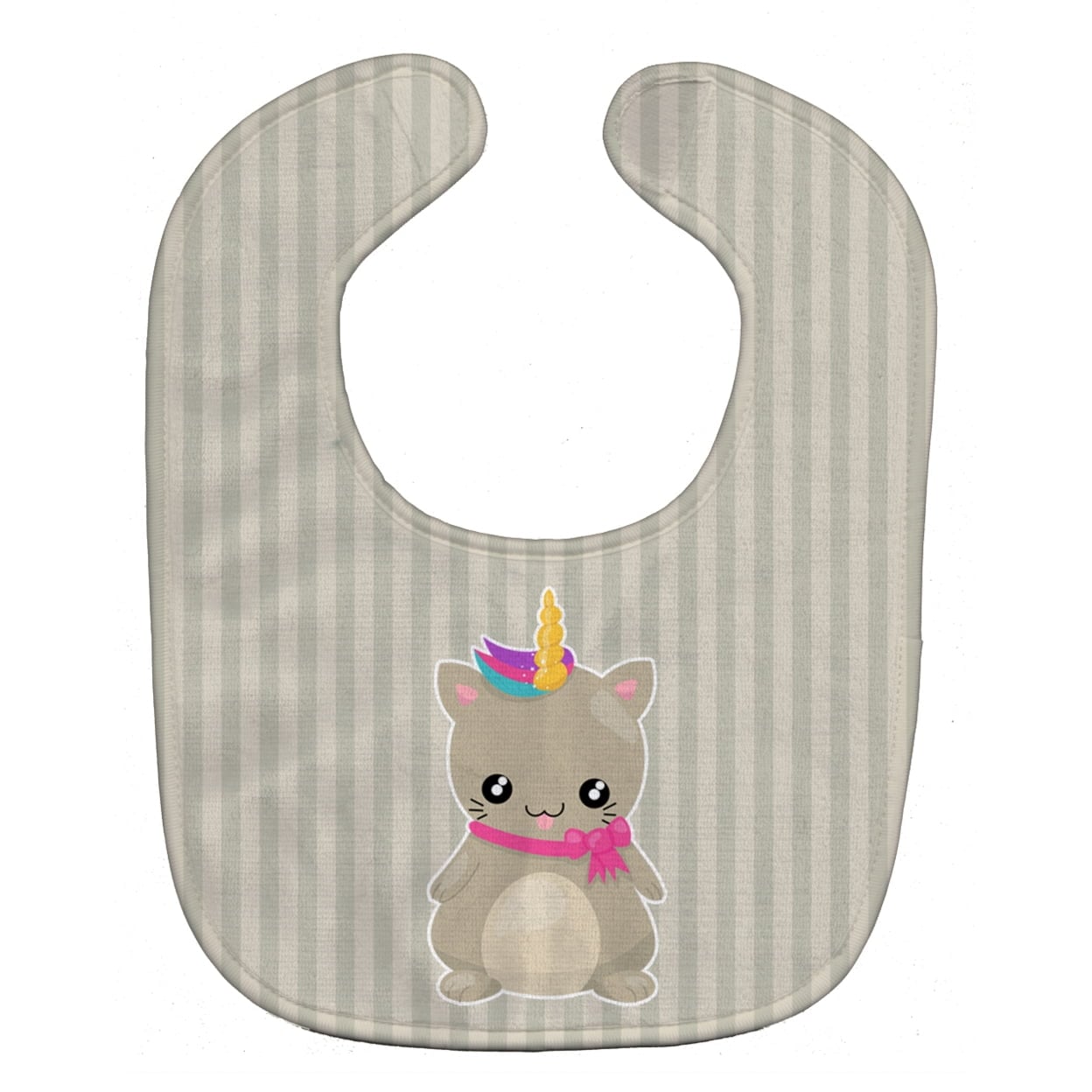 Mouse Unicorn on Stripes Baby Bib