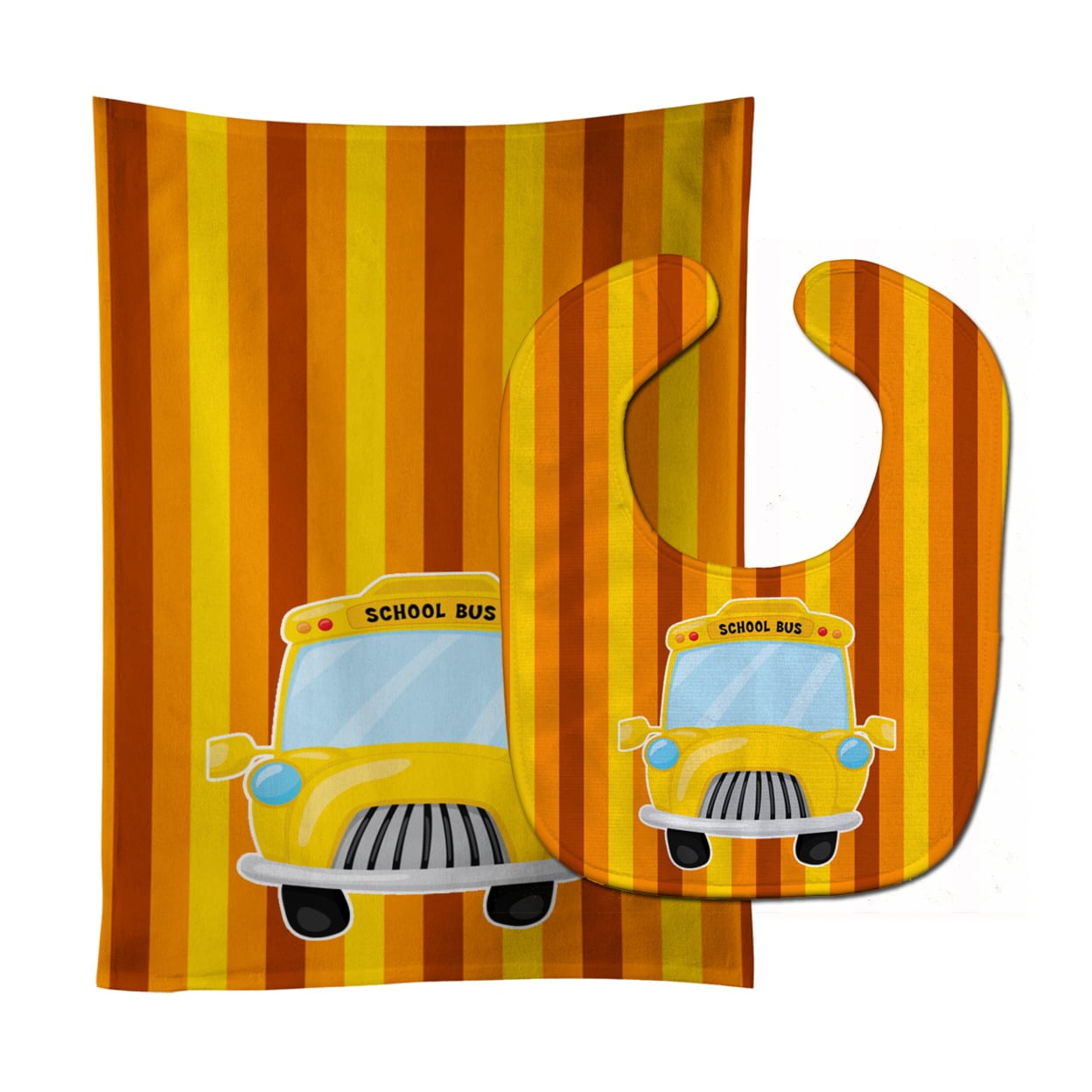Back to School Bus Baby Bib & Burp Cloth
