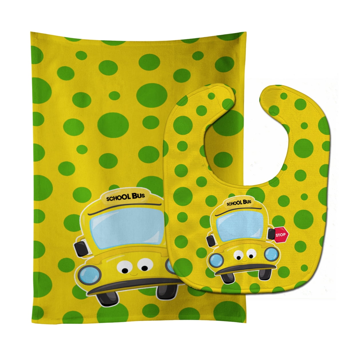 Back to School Bus No.2 Baby Bib & Burp Cloth