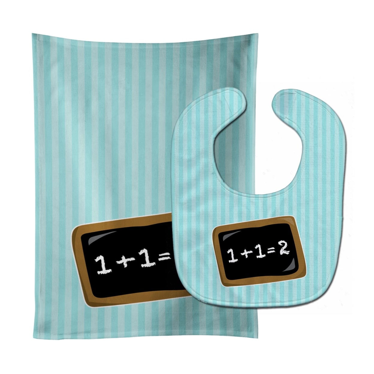 Back to School Math Baby Bib & Burp Cloth