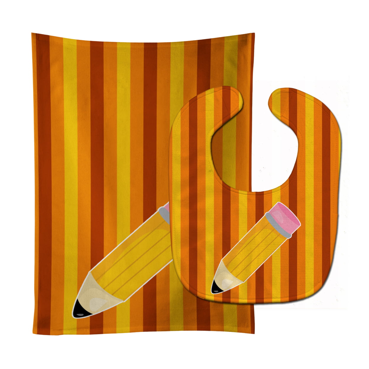 Back to School Pencil Baby Bib & Burp Cloth