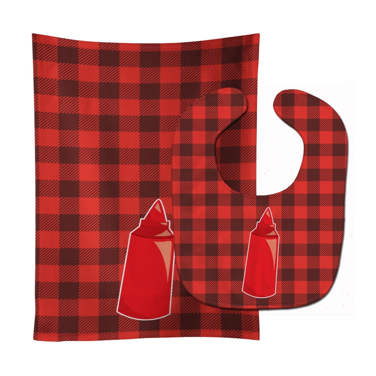Backyard BBQ Ketchup Baby Bib & Burp Cloth