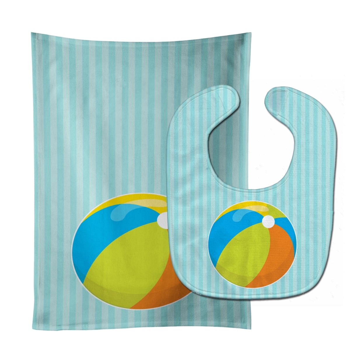 Beach Ball Baby Bib & Burp Cloth