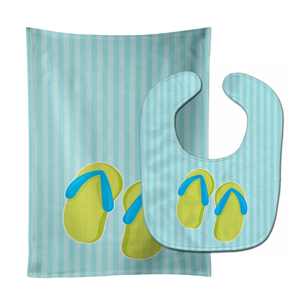 Beach Flip Flops Baby Bib & Burp Cloth