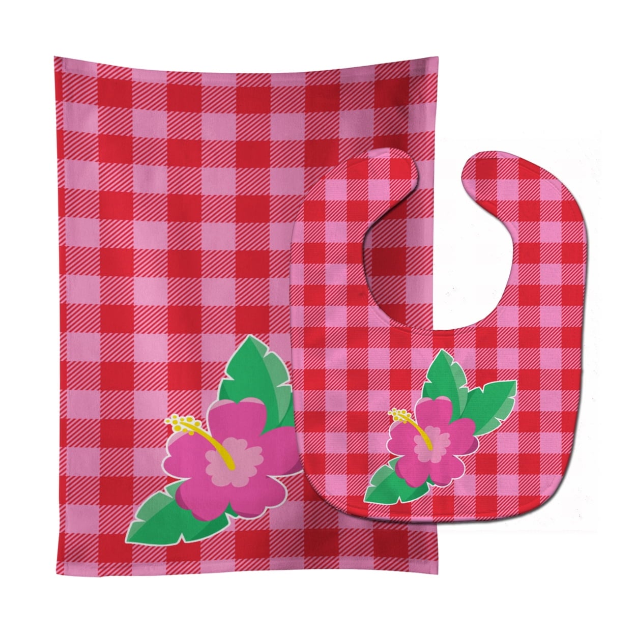 Beach Flower Baby Bib & Burp Cloth
