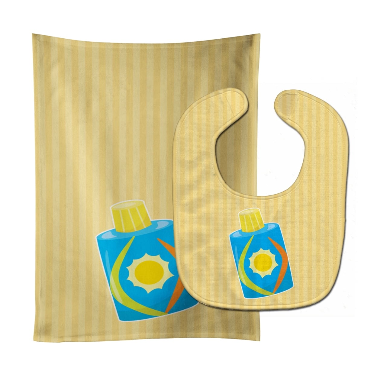 Beach Lotion Baby Bib & Burp Cloth