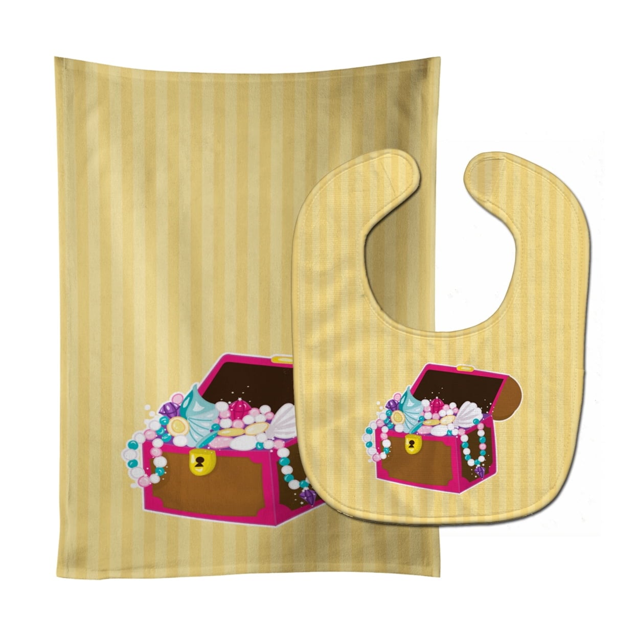 Beach Pirate Chest Baby Bib & Burp Cloth