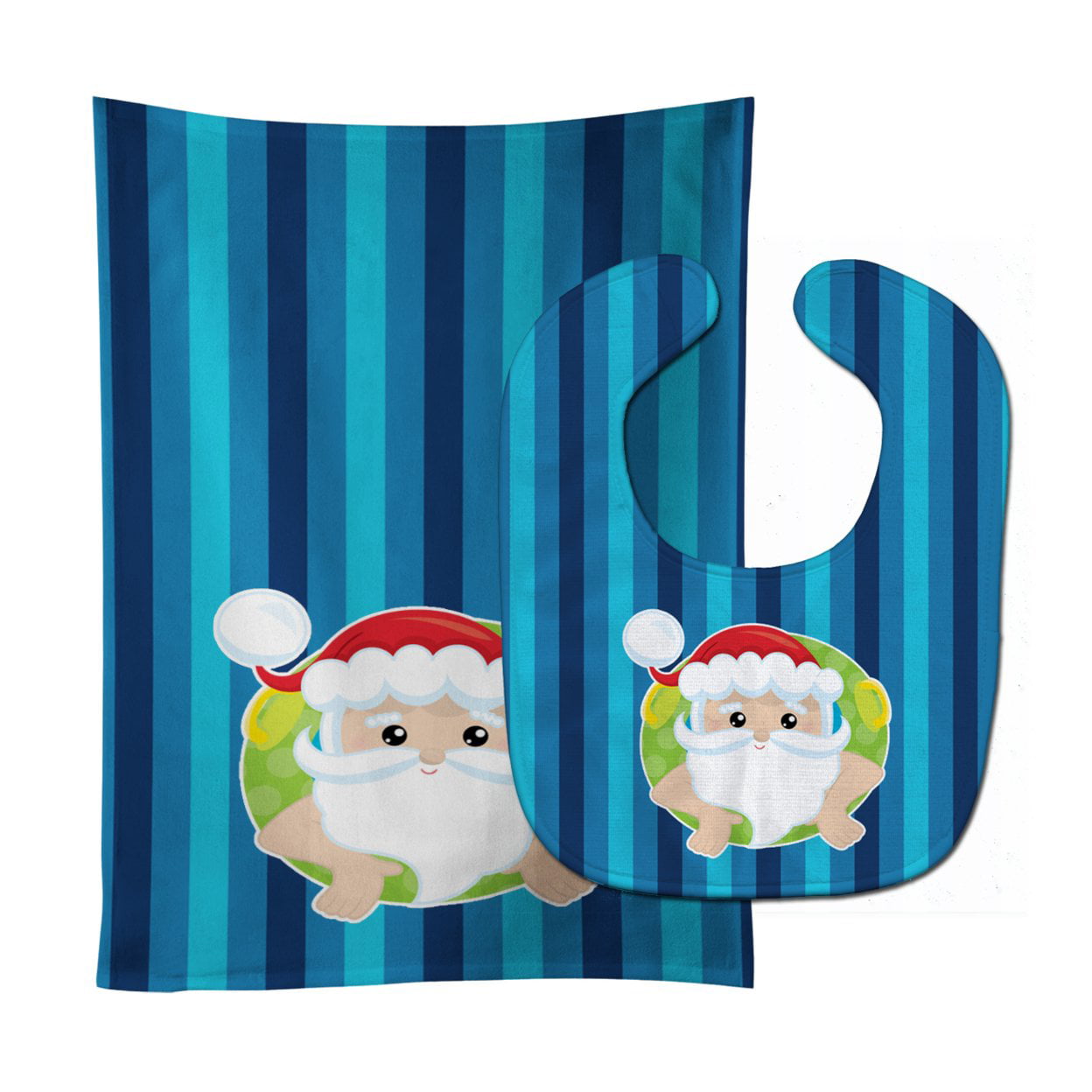 Beach Santa Claus No.2 Baby Bib & Burp Cloth
