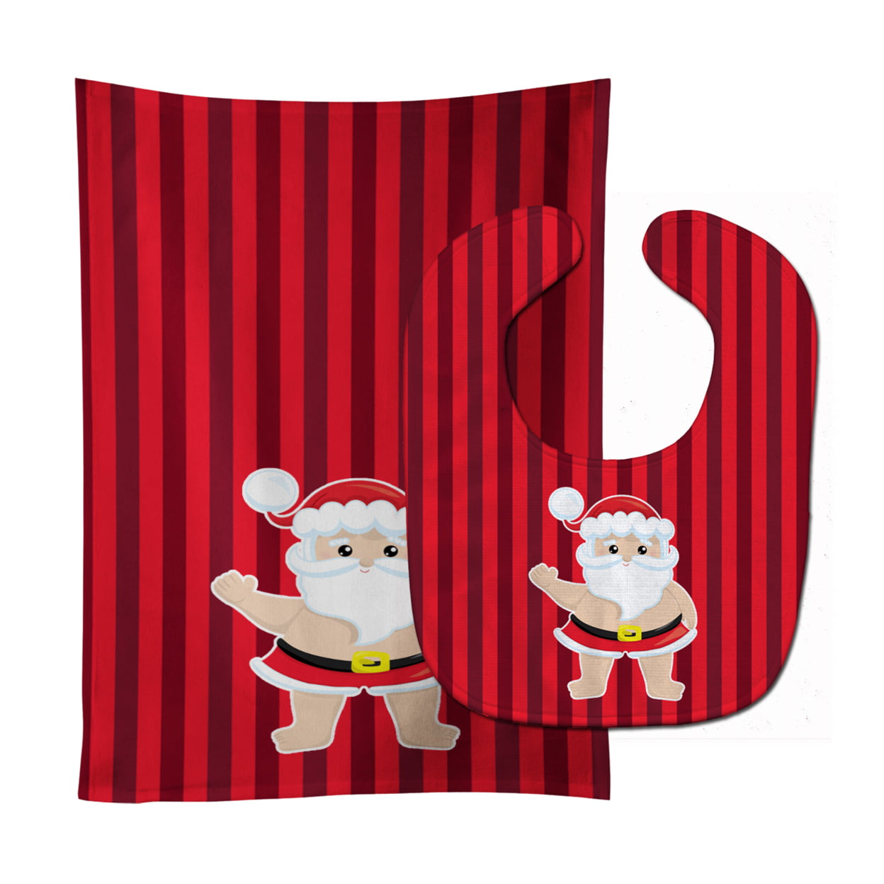 Beach Santa Claus No.4 Baby Bib & Burp Cloth