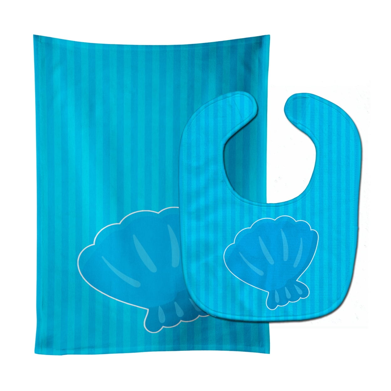 Beach Shell Baby Bib & Burp Cloth