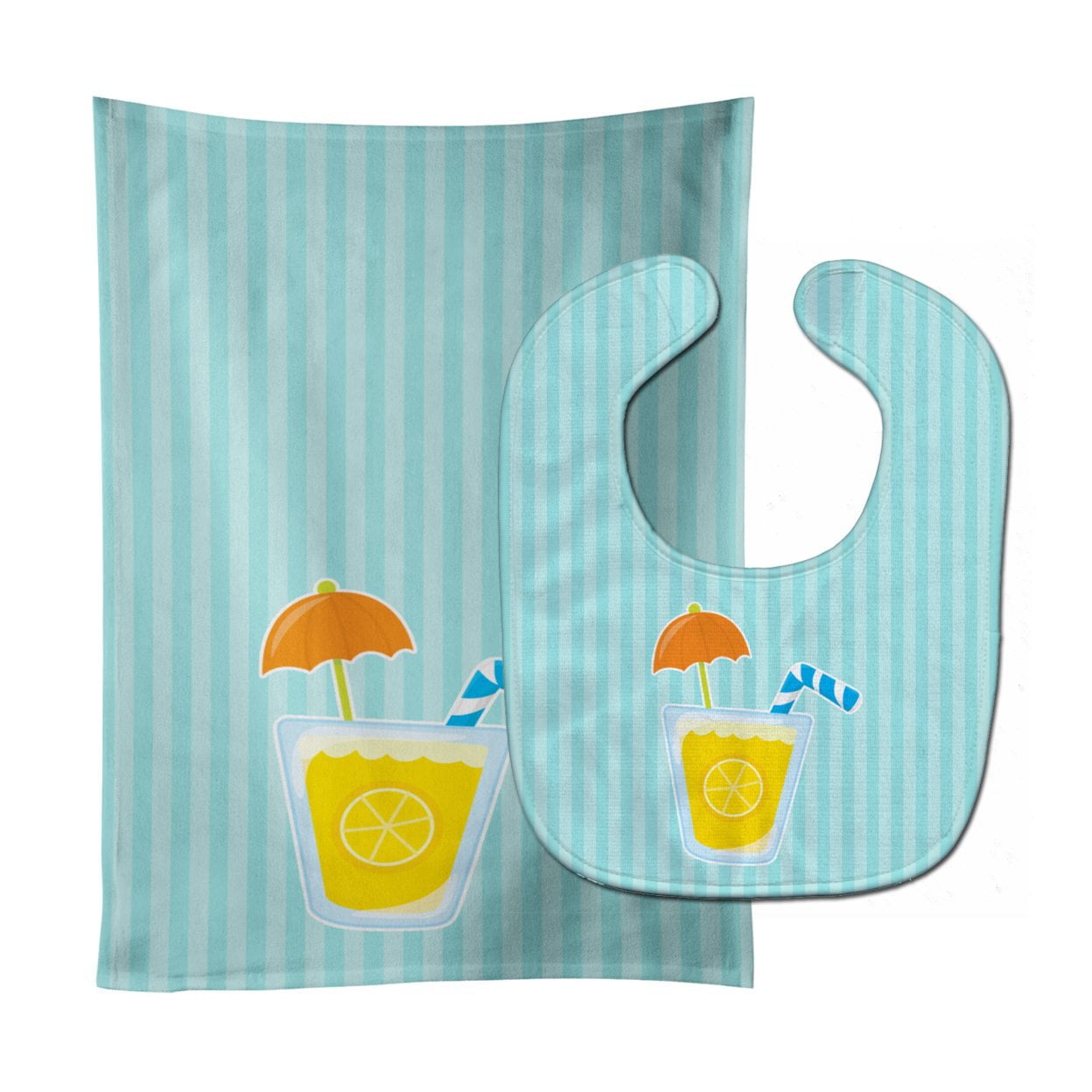 Beach Umbrella Drink Baby Bib & Burp Cloth