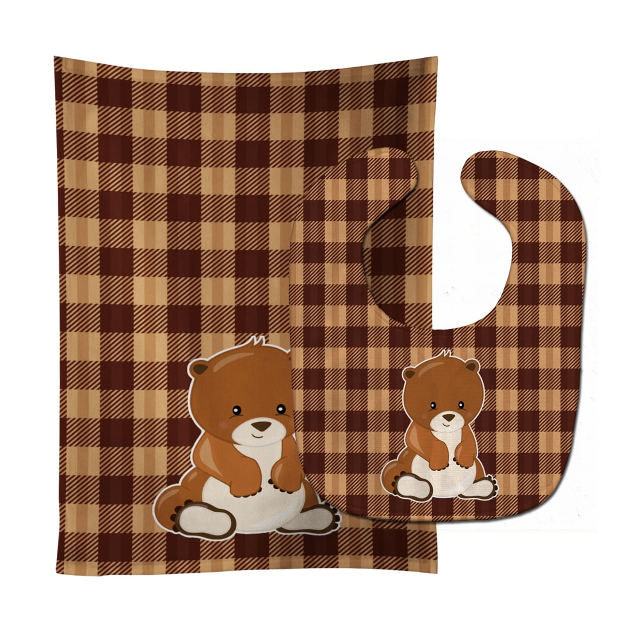 Bear Baby Bib & Burp Cloth