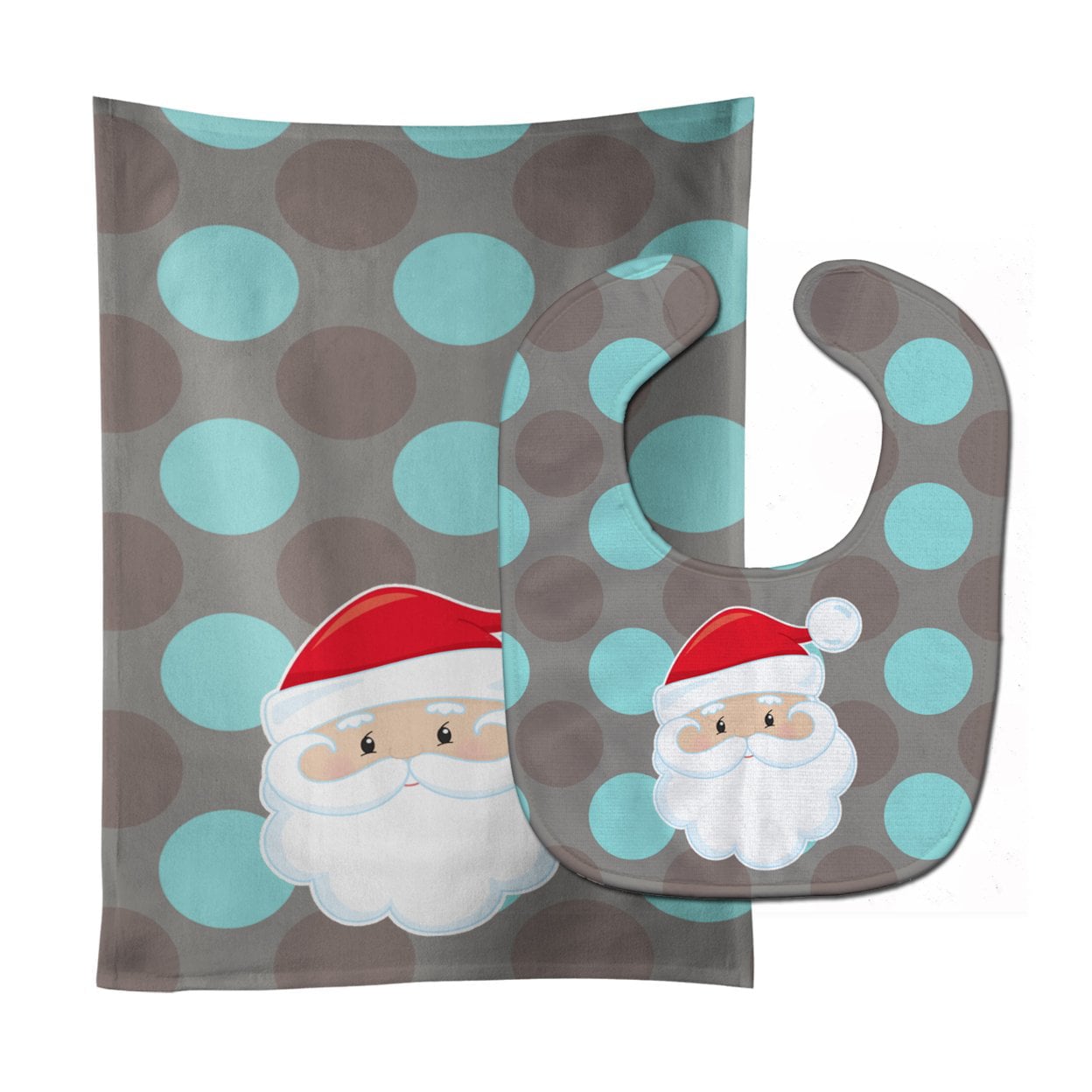 Bear on Polka Dots Baby Bib & Burp Cloth