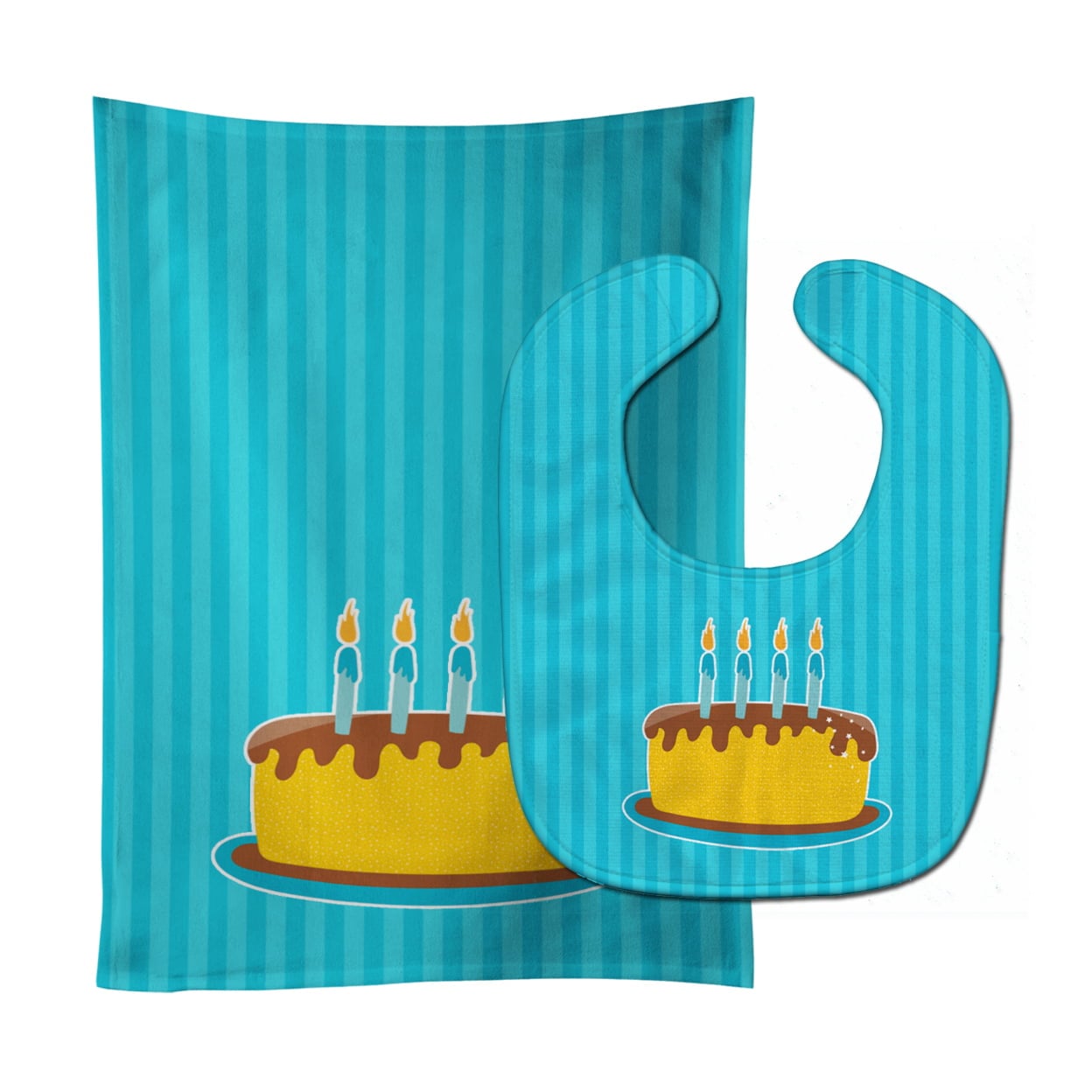 Birthday Cake Baby Bib & Burp Cloth