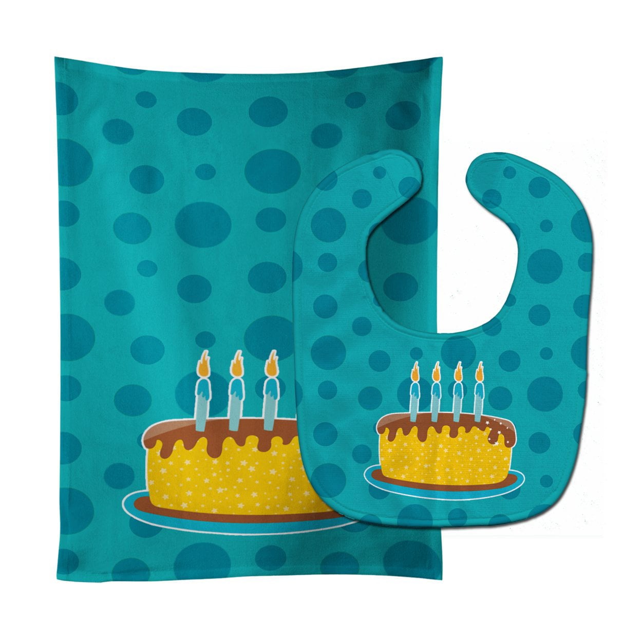 Birthday Cake Baby Bib & Burp Cloth