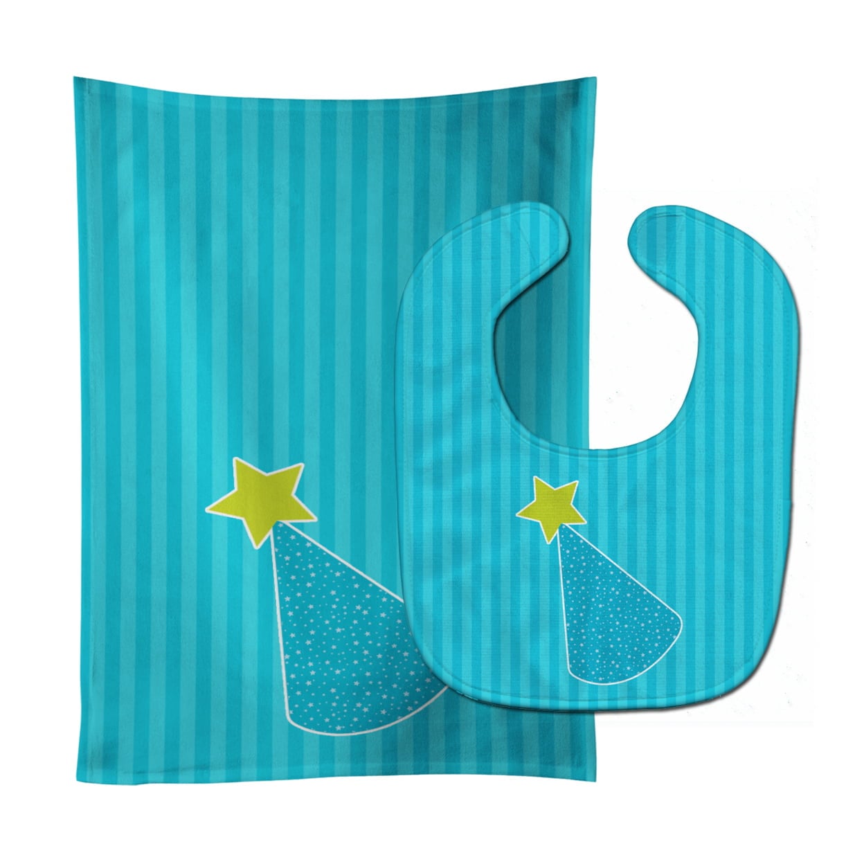 Birthday Hat Baby Bib & Burp Cloth