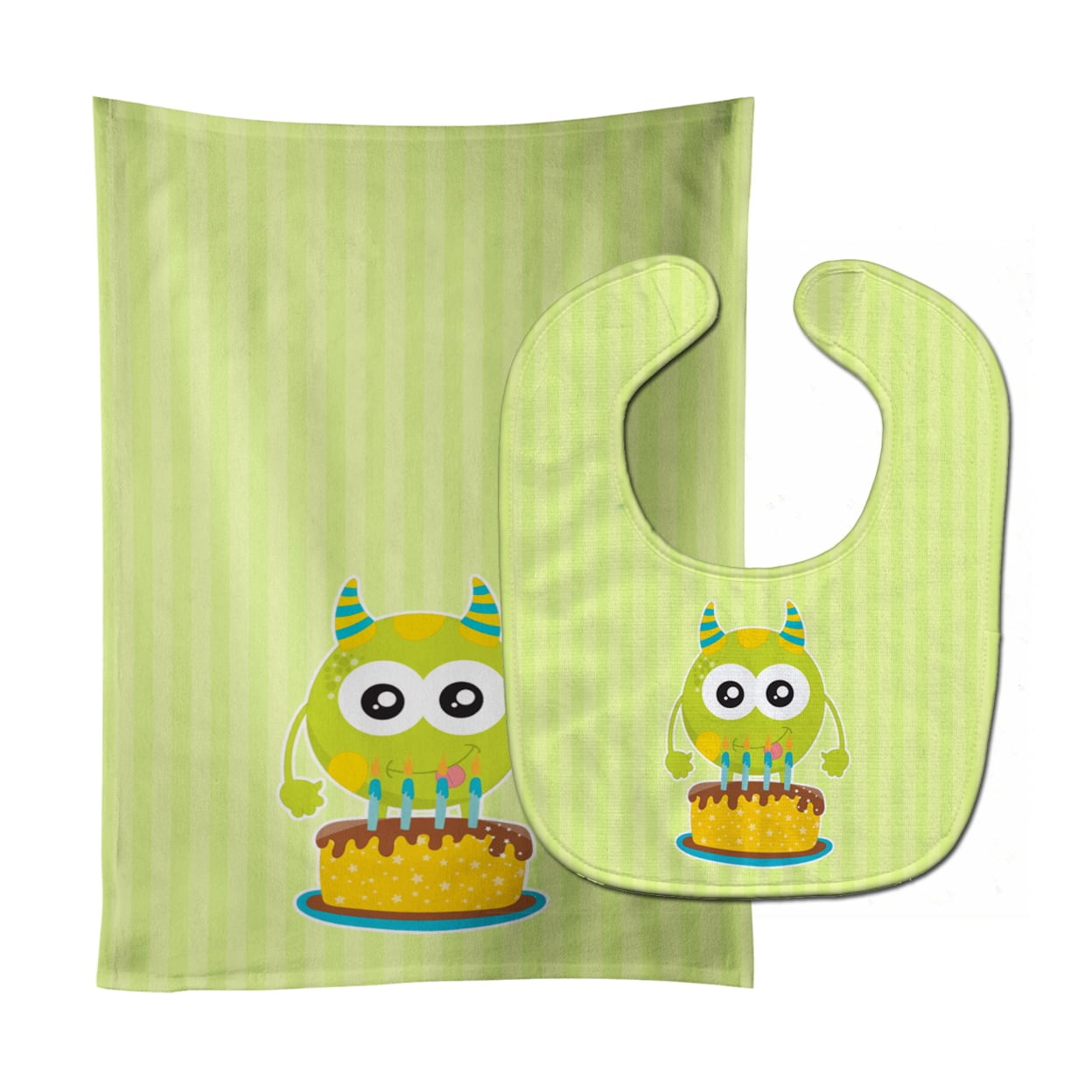 Birthday Monster Cake Baby Bib & Burp Cloth