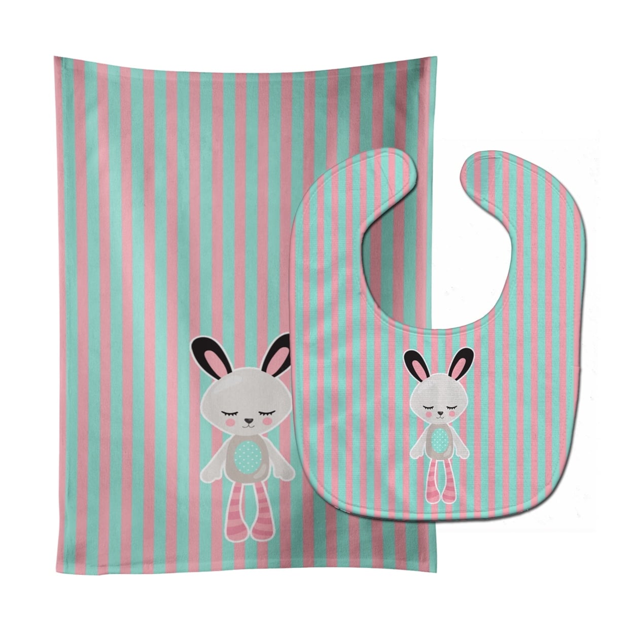 Bunny Rabbit Baby Bib & Burp Cloth