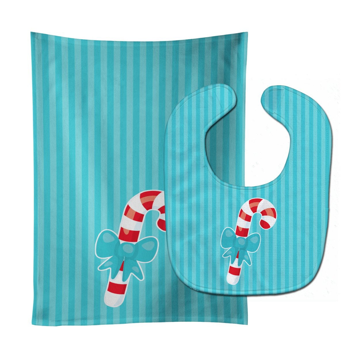 Christmas Candy Cane Baby Bib & Burp Cloth