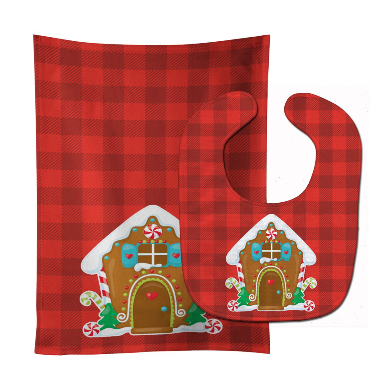 Christmas Gingerbread House Baby Bib & Burp Cloth