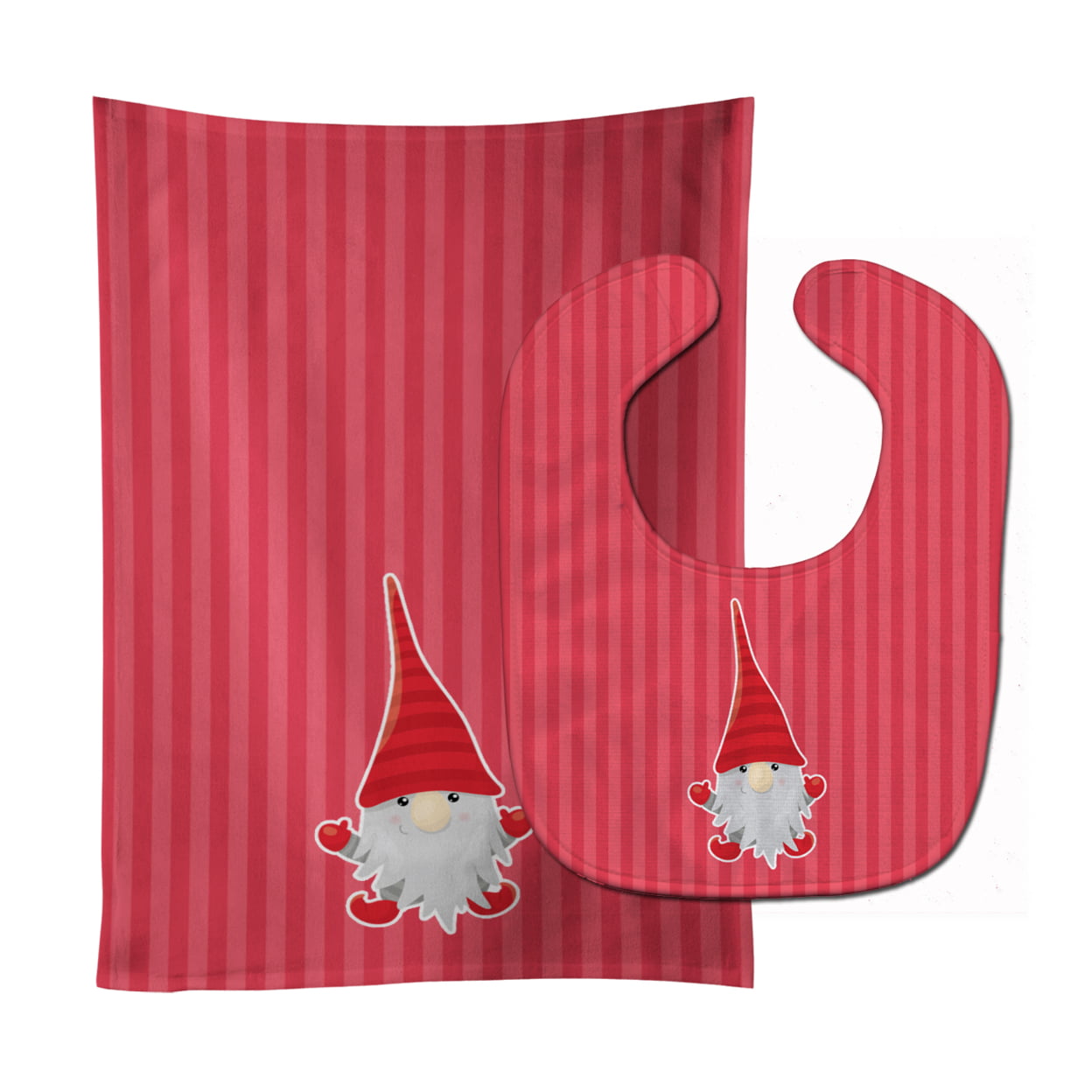 Christmas Gnome Happy Baby Bib & Burp Cloth