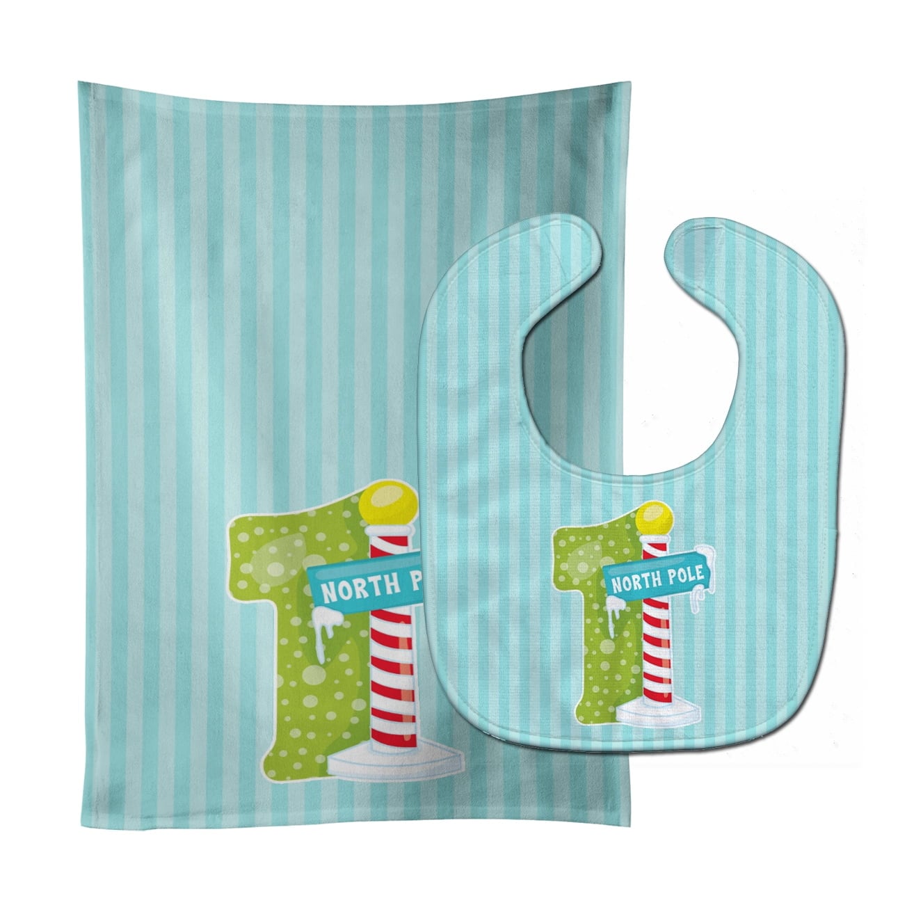 Christmas Month 1 Baby Bib & Burp Cloth