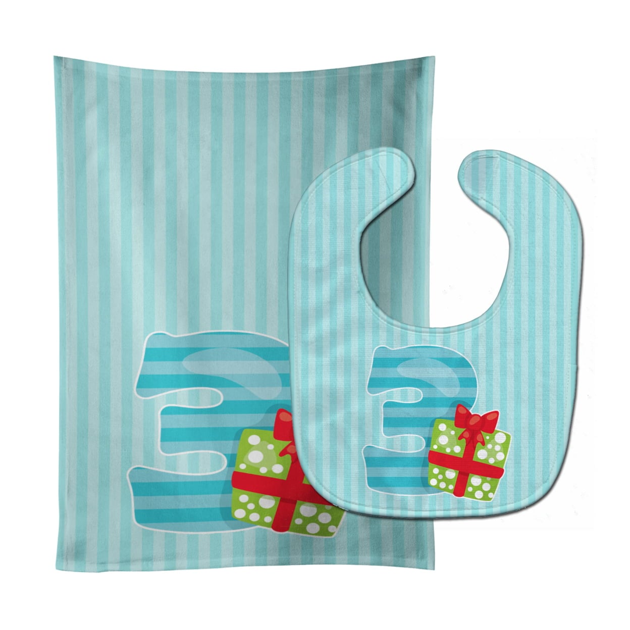 Christmas Month 3 Baby Bib & Burp Cloth