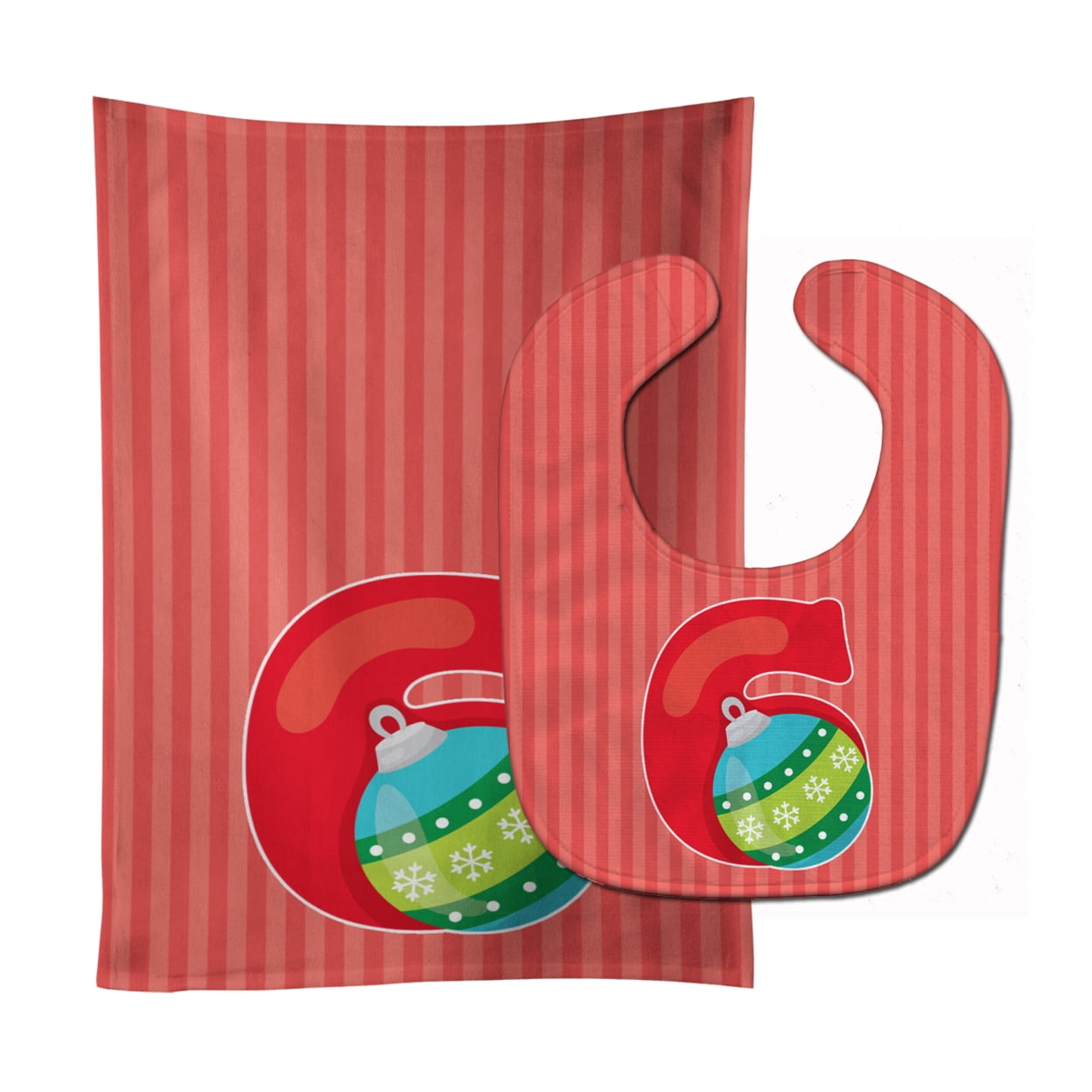 Christmas Month 6 Baby Bib & Burp Cloth
