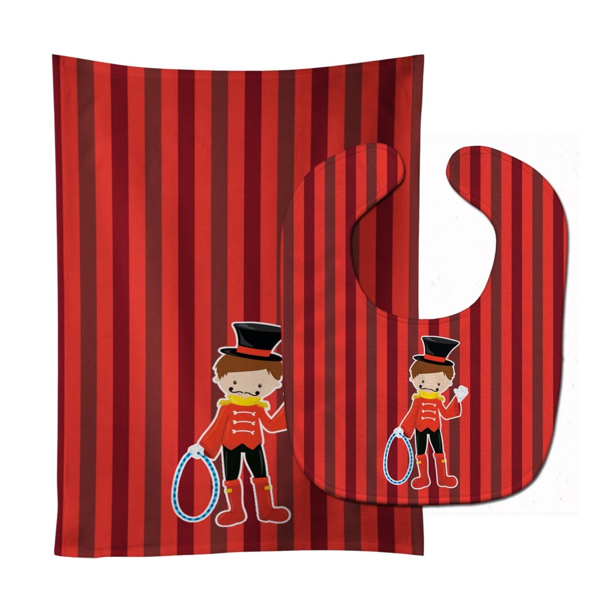 Circus Trainer Baby Bib & Burp Cloth