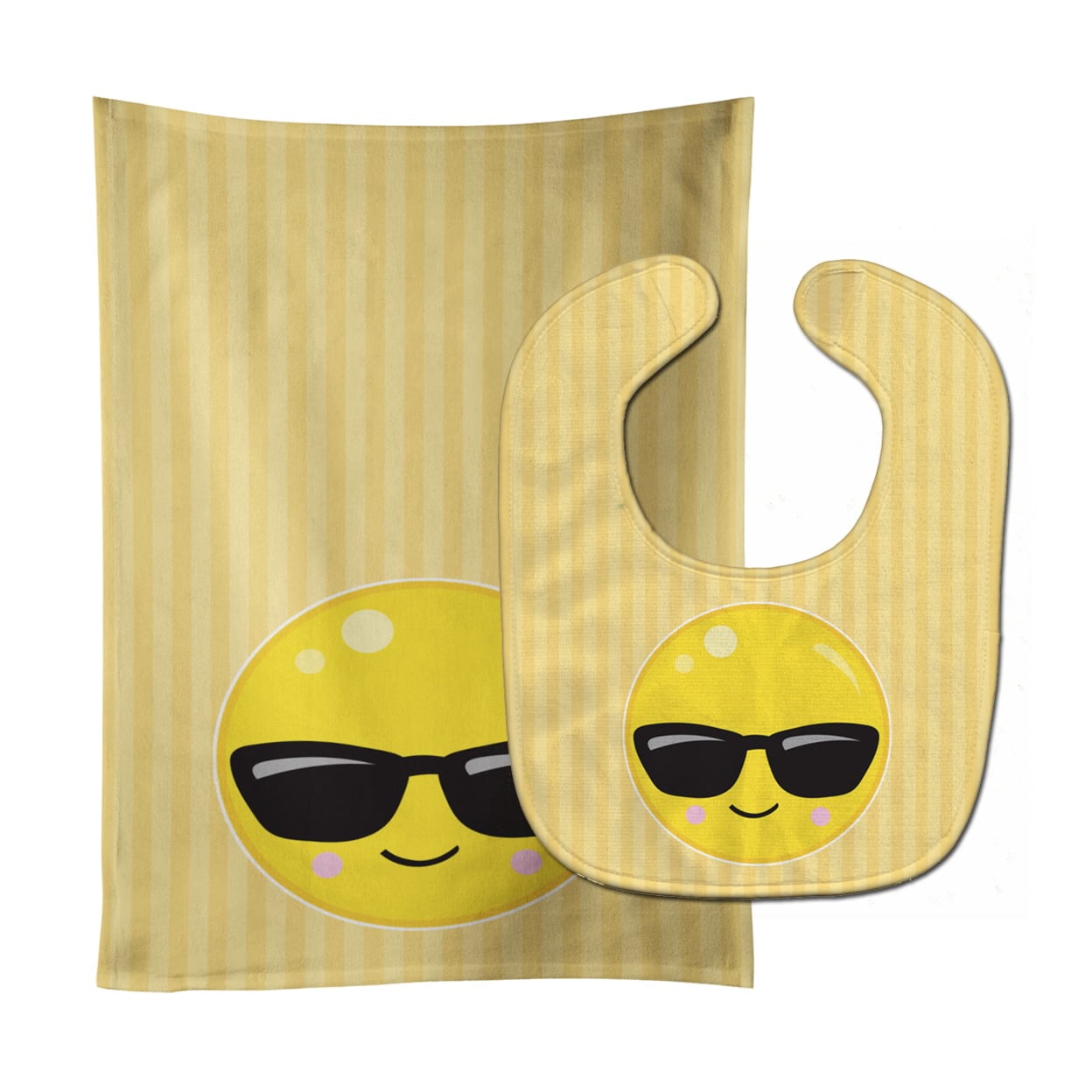 Cool Sunglass Face Baby Bib & Burp Cloth