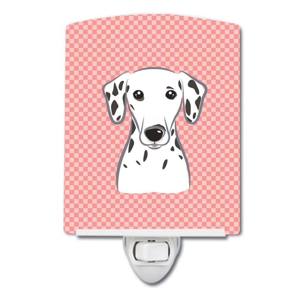 BB1210CNL Checkerboard Pink Dalmatian Ceramic Night Light