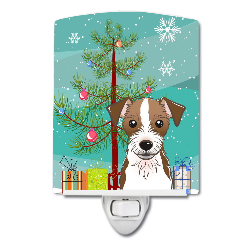 BB1574CNL Christmas Tree & Jack Russell Terrier Ceramic Night Light