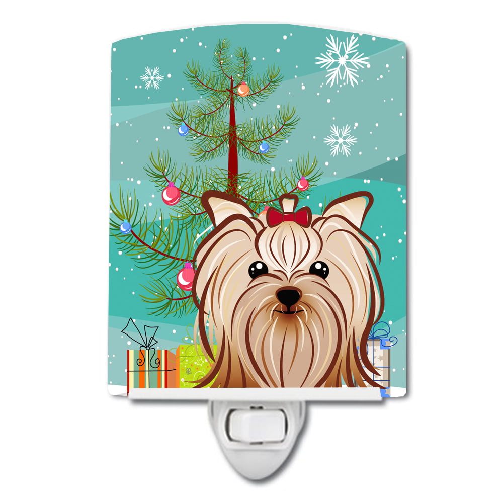 Christmas Tree & Yorkie Yorkishire Terrier Ceramic Night Light