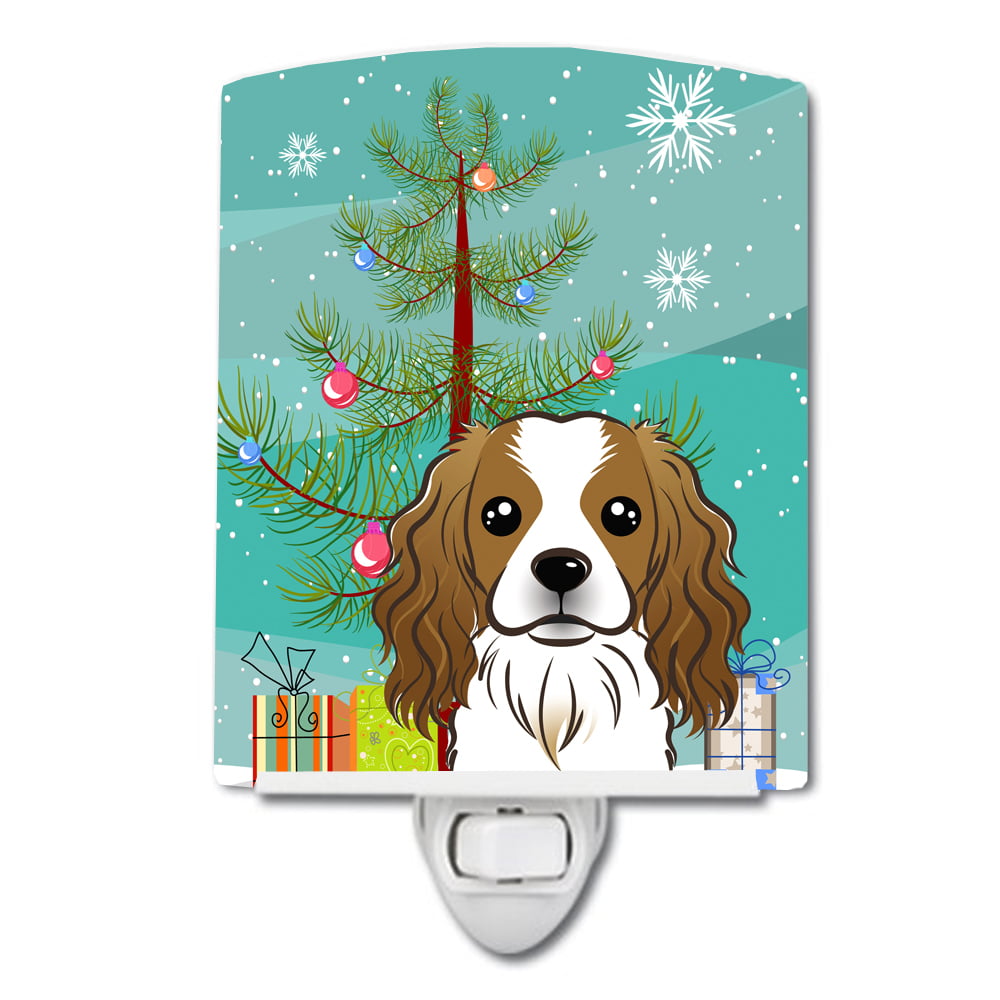 BB1596CNL Christmas Tree & Cavalier Spaniel Ceramic Night Light