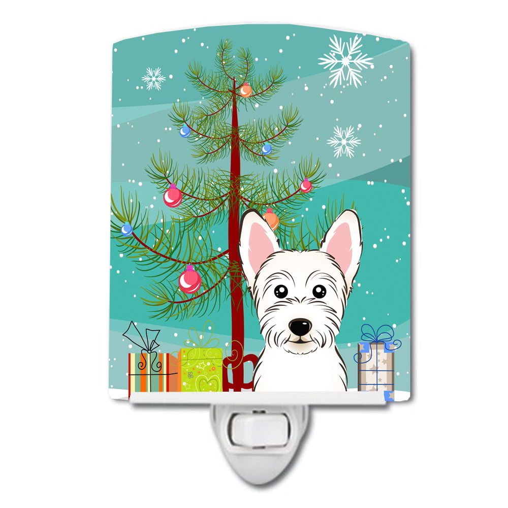 Christmas Tree & Westie Ceramic Night Light