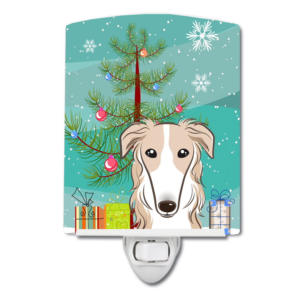 BB1600CNL Christmas Tree & Borzoi Ceramic Night Light