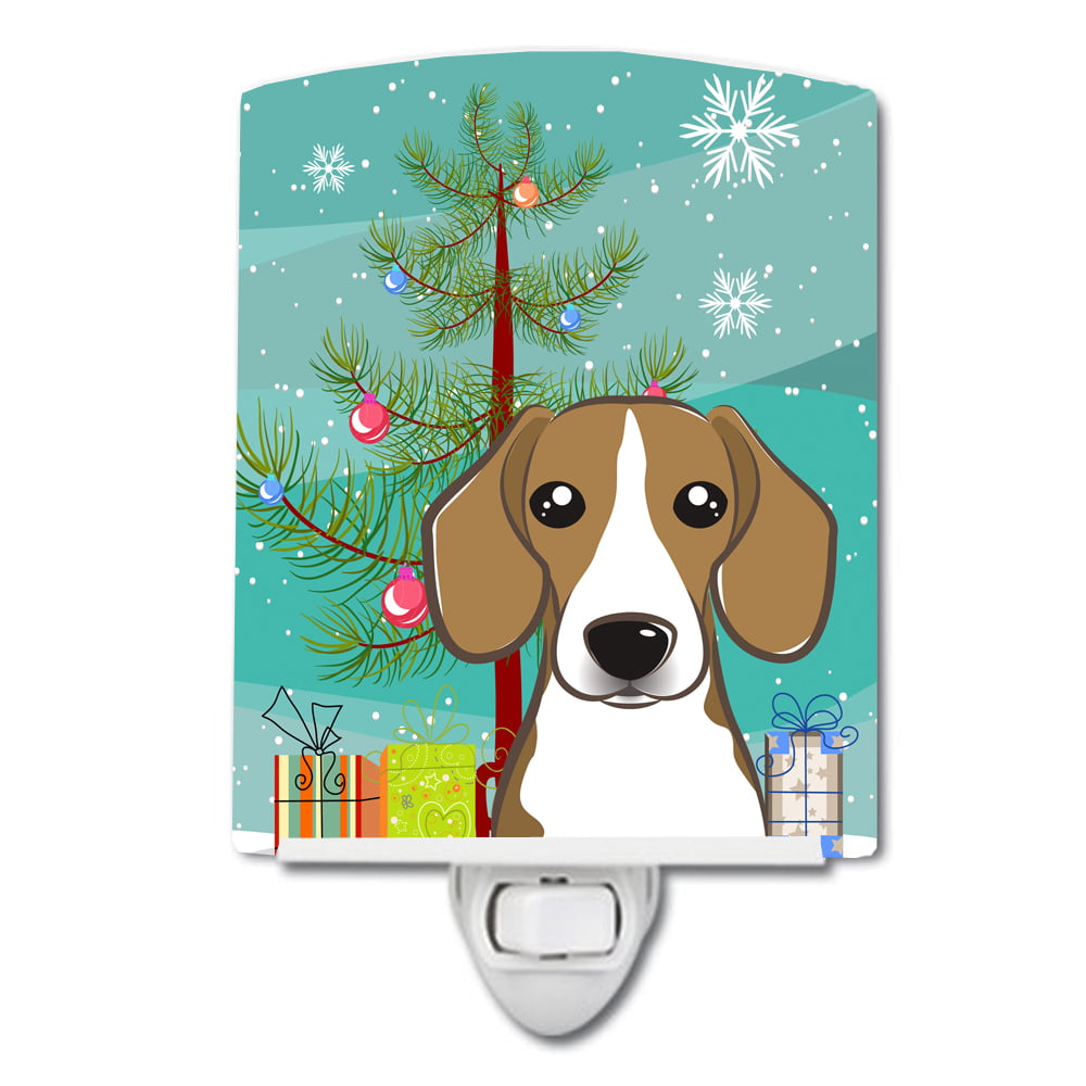 Christmas Tree & Beagle Ceramic Night Light